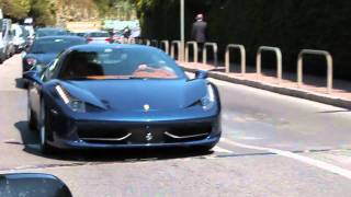 LOUD SOUND  Blue Ferrari 458 Italia in Monaco [upl. by Pontius]