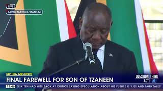 Cyril Ramaphosa addresses attendees at Tito Mbowenis funeral [upl. by Acir]