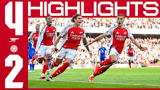 A BIG WIN 🤩  HIGHLIGHTS  Arsenal vs Leicester City 42  Martinelli Trossard x2 Havertz  PL [upl. by Niwhsa192]