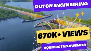 Wondrous Veluwemeer Aqueduct Water Bridge  Drone  Netherlands [upl. by Aleunam64]