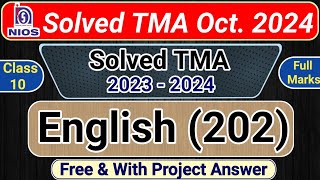 NIOS Class 10 English Solved TMA 202324 [upl. by Melburn369]