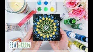 Easy Mandala Dot Painting For Beginners SEA GREEN [upl. by Barren850]