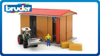 Bruder Toys bworld Farming Machine Hall with Figure 62620 [upl. by Syla545]