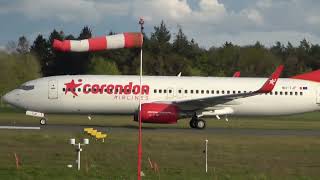 Corendon Airlines Europe B737800 Landing Groningen Airport Eelde [upl. by Ahseei]