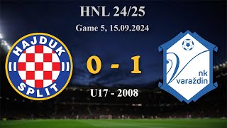 5 2008 U17 Hajduk 01 Varaždin HNL 2425 15092024 croatiafootball hnl [upl. by Traci500]