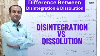 Difference Between Disintegration and Dissolution  Disintegration vs Dissolution [upl. by Rafat]