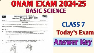 Onam Exam 2024 25 Class 7 Basic Science Kerala Syllabus  Answer key Today Basic Science Exam [upl. by Kappenne597]