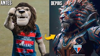 Mascotes dos 20 Clubes do Brasileirão refeitos com inteligencia Artificial [upl. by Arac]