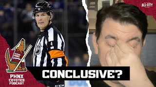 Did NHL officials have enough evidence to overturn Alex Kerfoots goal for the Coyotes vs Colorado [upl. by Adihsaar]