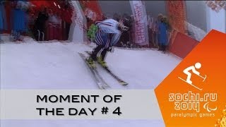 Day 4  alpine moment of the day  Sochi 2014 Paralympic Winter Games [upl. by Pontone14]