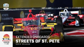 Extended Onboards  2024 Firestone Grand Prix of St Petersburg  INDYCAR [upl. by Noloc339]