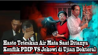 Hasto Teteskan Air Mata Saat DitanyaKonflik PDIP VS Jokowi di Ujian Doktoral [upl. by Temple611]