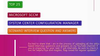 Scenario Based Microsoft SCCM Interview Questions and Answers [upl. by Anav344]