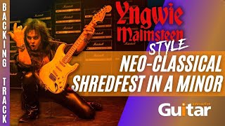 Yngwie Malmsteen Style Guitar Backing Track  Neo Classical ShredFest in Am  115 BPM [upl. by Arodnap]