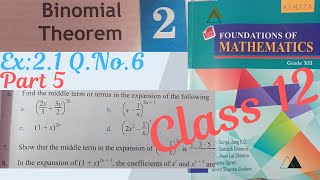 lass 12Binomial TheoremEx21 part 5 Qno 6 all neb class12 viralvideo [upl. by Lekim]