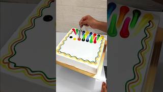 2kg Square Vanilla Cake Rainbow 🌈 Colour Design cake cakeart shorts shortsfeed video youtube [upl. by Erkan]