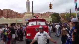 Red the Firetruck in Cars Land Disney California Adventure [upl. by Wohlert]