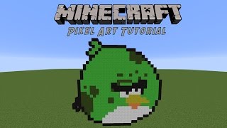 Minecraft Pixel Art Tutorial Green Angry Birds Space Bird [upl. by Lerret820]