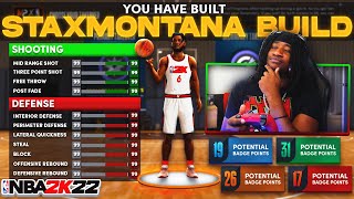 STAXMONTANA OFFICIAL NBA 2K22 PS5 BUILD BEST SMALL FORWARD DEMIGOD BUILD IN NBA 2K22 NEXT GEN [upl. by Cristin]