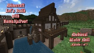 Minecraft Lets Build  Medieval Water Mill Ep 01 [upl. by Margery]