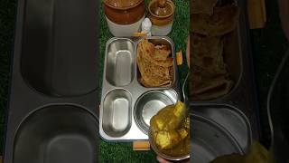 Palak paneer 🤤 and lacha Paratha 😋youtubeshorts food lunchbox trending [upl. by Aneelahs268]