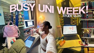 study vlog 🎧 juggling busy uni days productive study tips student success at kings college london [upl. by Meave]