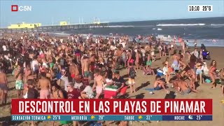 VERANO 2021  Pinamar Descontrol de jóvenes en playas repletas sin distanciamiento social [upl. by Nitsuga]