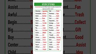 34 Common Synonyms class  01 antonyms shorts [upl. by Nakah]