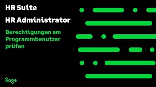 HR Suite Deutschland  HR Administrator  Berechtigungen prüfen [upl. by Odille]