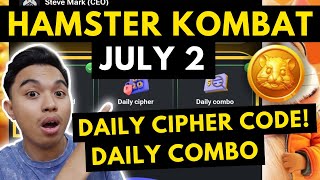 HAMSTER KOMBAT  JULY 2 DAILY CIPHER AND DAILY COMBO l HOW TO UNLOCK DAILY COMBO AND DAILY CIPHER [upl. by Evangelia]