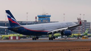 CLOSEUP LANDINGS at Novosibirsk OVBUNNT Tolmachevo Airport  Plane Spotting [upl. by Bowerman]