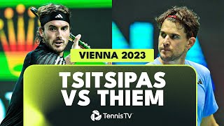 Stefanos Tsitsipas vs Dominic Thiem ENTERTAINING Match Highlights  Vienna 2023 [upl. by Noteek]