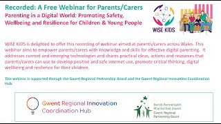 Webinar Parenting in a Digital World Promoting Safety Wellbeing amp Resilience for Young People [upl. by Ennahteb]