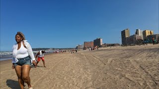 South Africa Durban Beach Walking Tour [upl. by Judy]