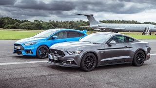 Ford Mustang vs Ford Focus RS  Top Gear Drag Races [upl. by Benedix]