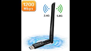 Foscomax WiFi Adapter 1200Mbps USB 3 0 WiFi Dongle Dual Band 5 8GHz 2 4GHz Wireless [upl. by Legir]