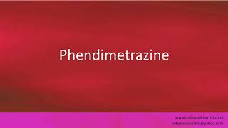 Pronunciation of the words quotPhendimetrazinequot [upl. by Eceerehs]