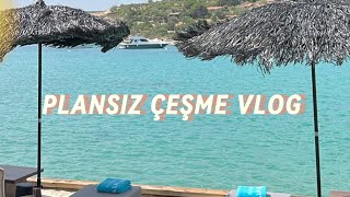 PLANSIZ ÇEŞME ALAÇATI VLOG  BEACH YEMEK EĞLENCE NELER YAŞADIK [upl. by Barbra]