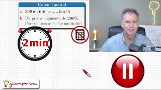 Calcul mental en 2 min ♦ Convertir 300 m  min en km  h ♦ Augmenter de 200  multiplier par  ♕ [upl. by Ginnie461]