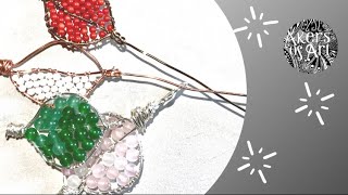 Wire Wrapped Leaf With Beads  Tutorial [upl. by Hudson]