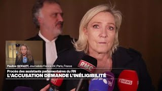 Procès du RN  cinq ans de prison dont deux ferme requis contre Marine Le Pen • FRANCE 24 [upl. by Gwendolyn722]