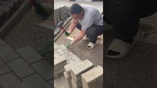 reworking paving stones переделка брусчатки renovation work [upl. by Ybba]