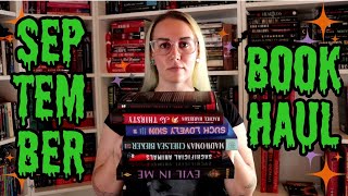 Scary September Book Haul 🥀 featuring the Cutest Book Destroyer Ever 🙀 [upl. by Eul]