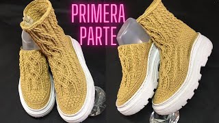 Botas tejidas a Crochet con trenzas➡️ explicado paso a paso  video 1 [upl. by Phina419]