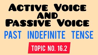 Active Voice and Passive Voice in Past Indefinite Tense [upl. by Sexela]