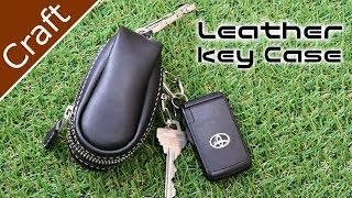 革のバッグ型キーケースを作る Leather Bag type Key Case LeatherAct EP5 [upl. by Nyltak]