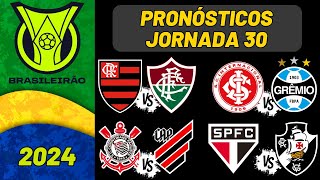 Pronósticos Brasileirao Jornada 30  Liga Brasileña 2024 [upl. by Enyak]