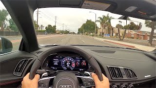 2020 Audi R8 V10 Performance Spyder POV Test Drive 3D AudioASMR [upl. by Eneluqcaj]