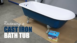 Restore a Cast Iron Bath Tub  Enamel Restorer Kit  DIY Know How [upl. by Neerak220]