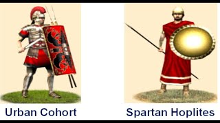 Rome Total War 1vs1 Urban Cohort vs Spartan Hoplites [upl. by Aneetak348]